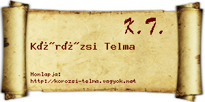 Körözsi Telma névjegykártya